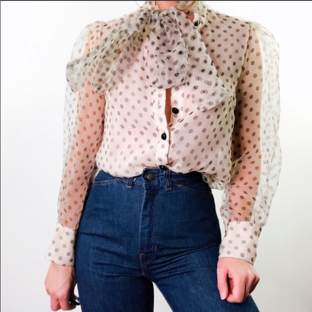 Zara organza collection; polka dot top